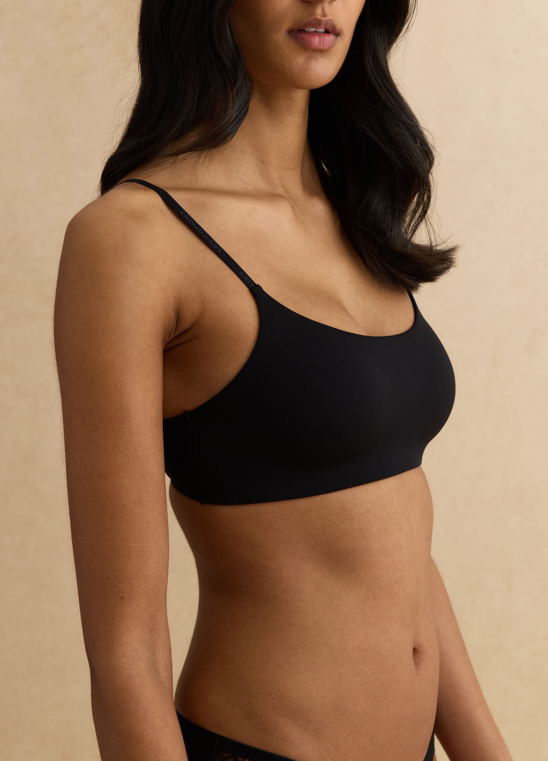 Black bralette with removable padding