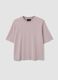 Pink boxy-fit T-shirt in cotton and viscose blend_0