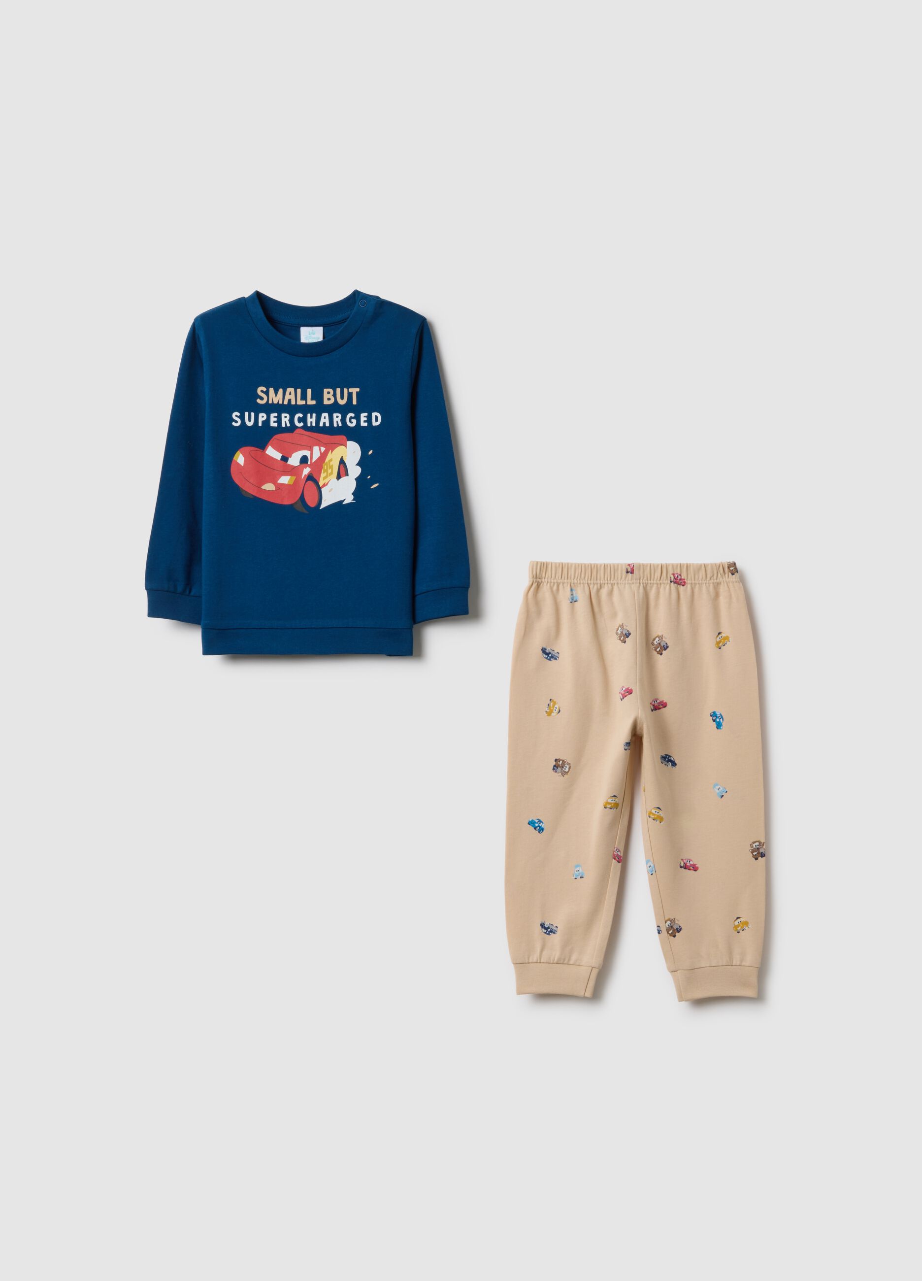 Regular fit multicolour pure cotton baby pyjamas with Cars prints