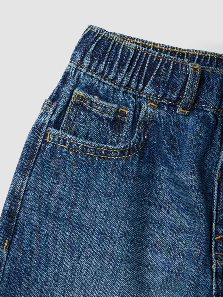 Blue denim cotton-blend boys&rsquo; shorts, regular fit_2