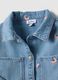 Girls' light blue denim blend shirt with rainbow embroidery_2