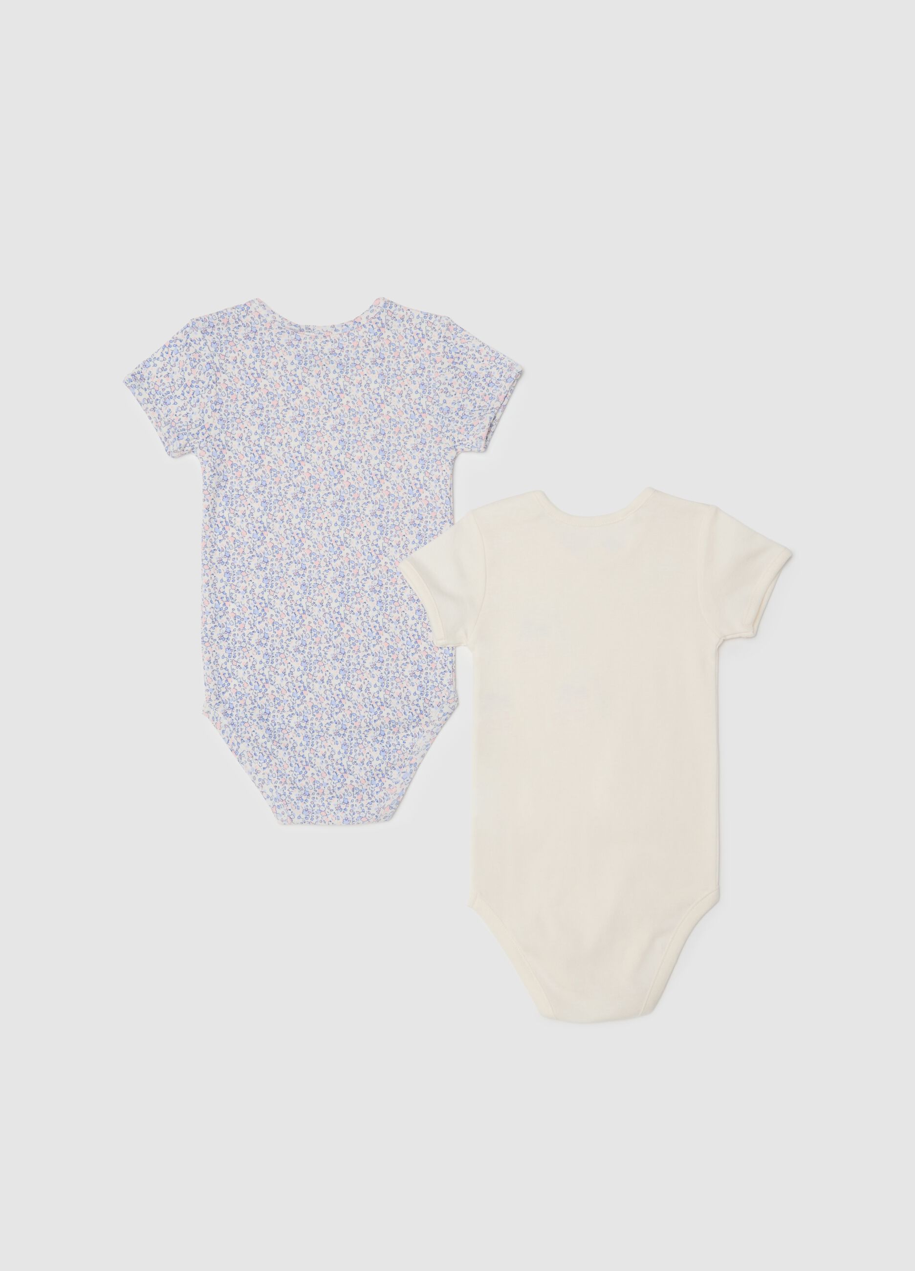 Two-pack multicolour pure cotton bodysuits for babies
