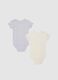 Two-pack multicolour pure cotton bodysuits for babies_1