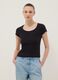 Black short-sleeved fitted cotton stretch T-shirt_2