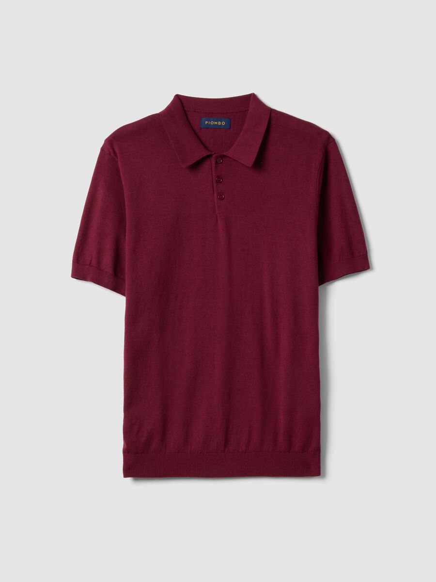 Red regular fit polo shirt in a cotton, linen and silk blend_5