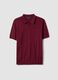 Polo in misto cotone, lino e seta rossa regular fit_5