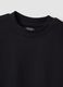 Black sweatshirt in organic cotton and viscose blend with ribbed collar_5