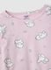 Pink pure cotton regular fit pyjamas with prints for girls_2