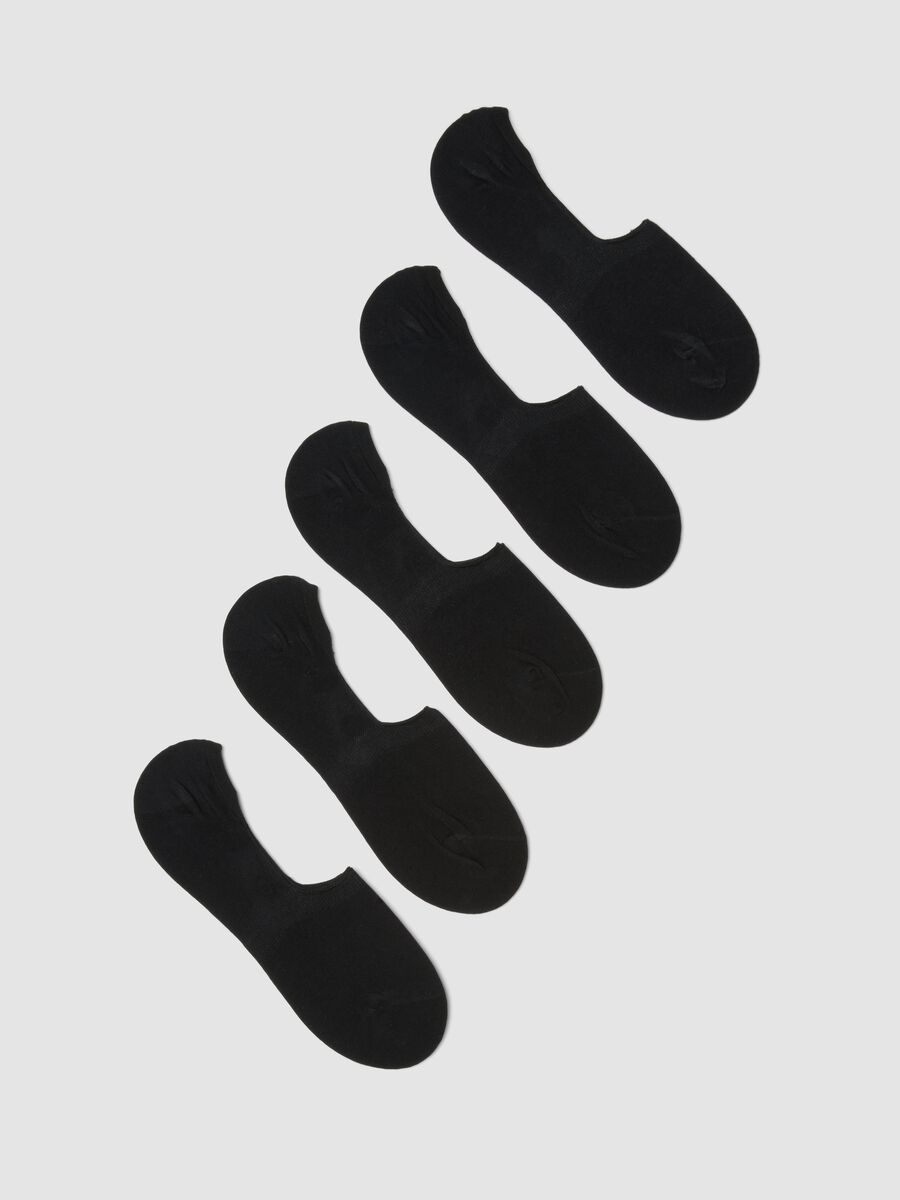 Pack of five black socks in stretch organic cotton_0