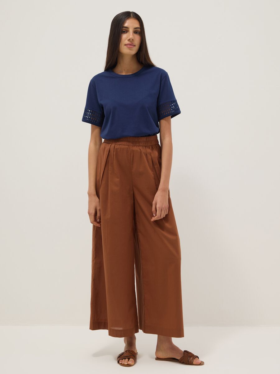 Blue short-sleeved pure cotton T-shirt_2