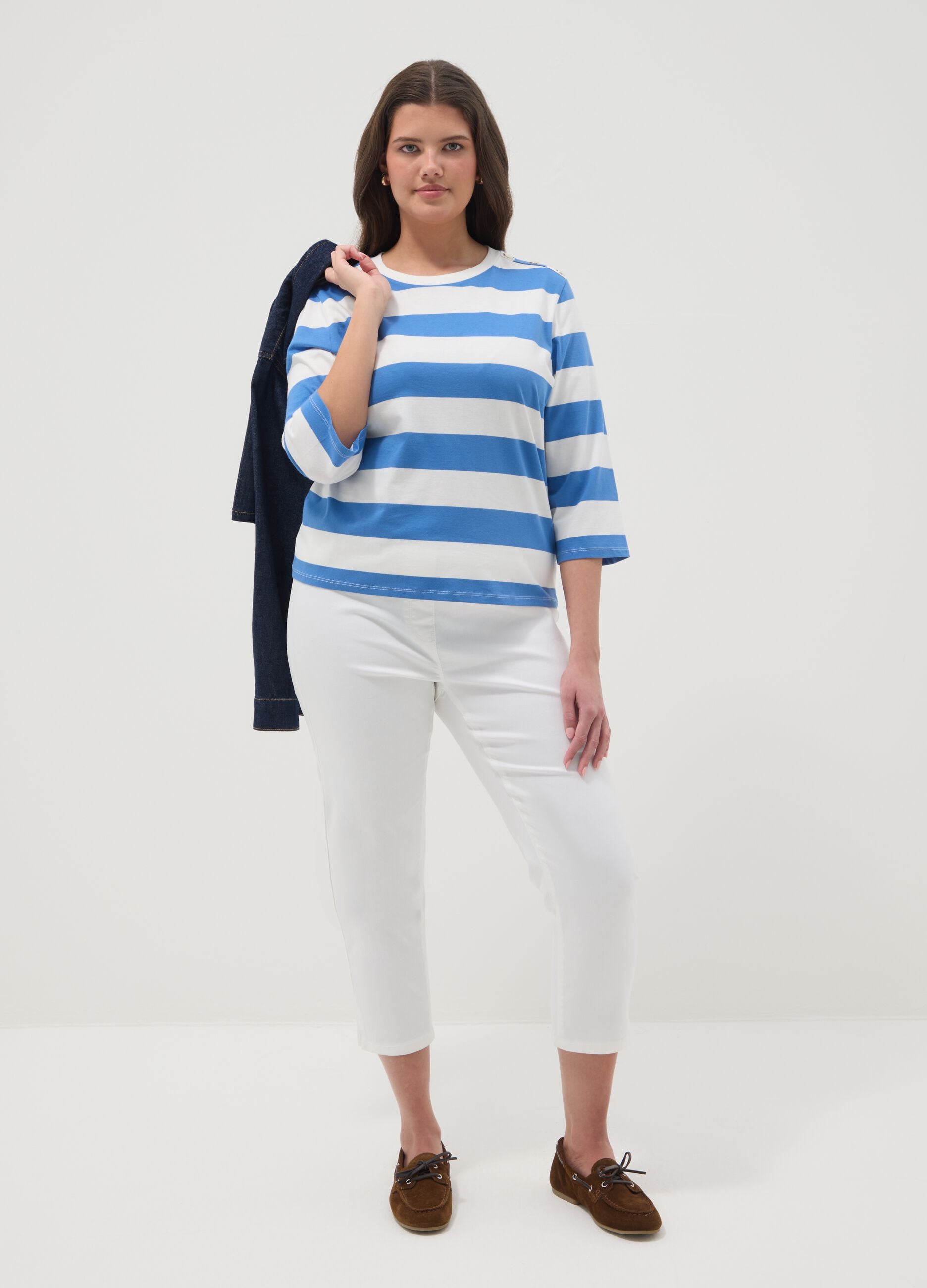 Regular Fit Multicolour Striped Pure Cotton Jumper