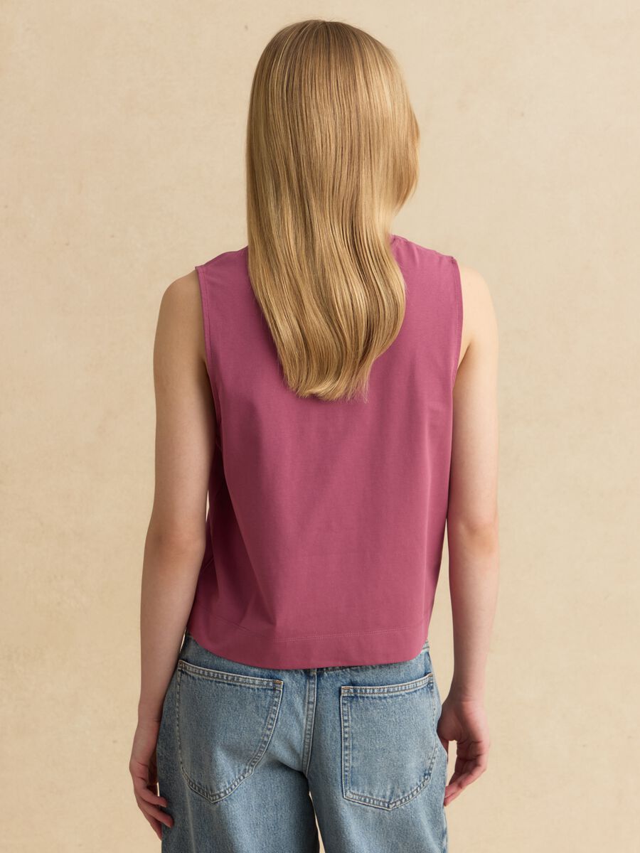 Pink cotton-blend tank top_4