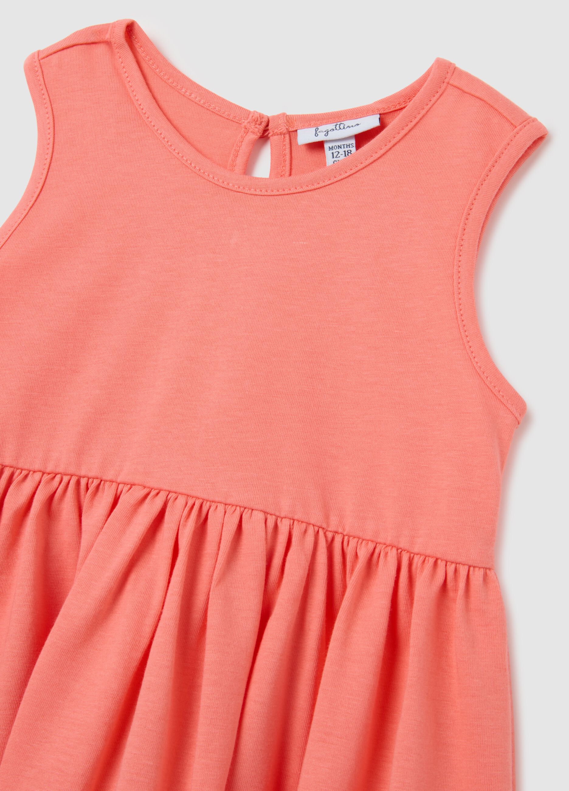 Baby girls&rsquo; orange dress in 100% cotton with regular fit