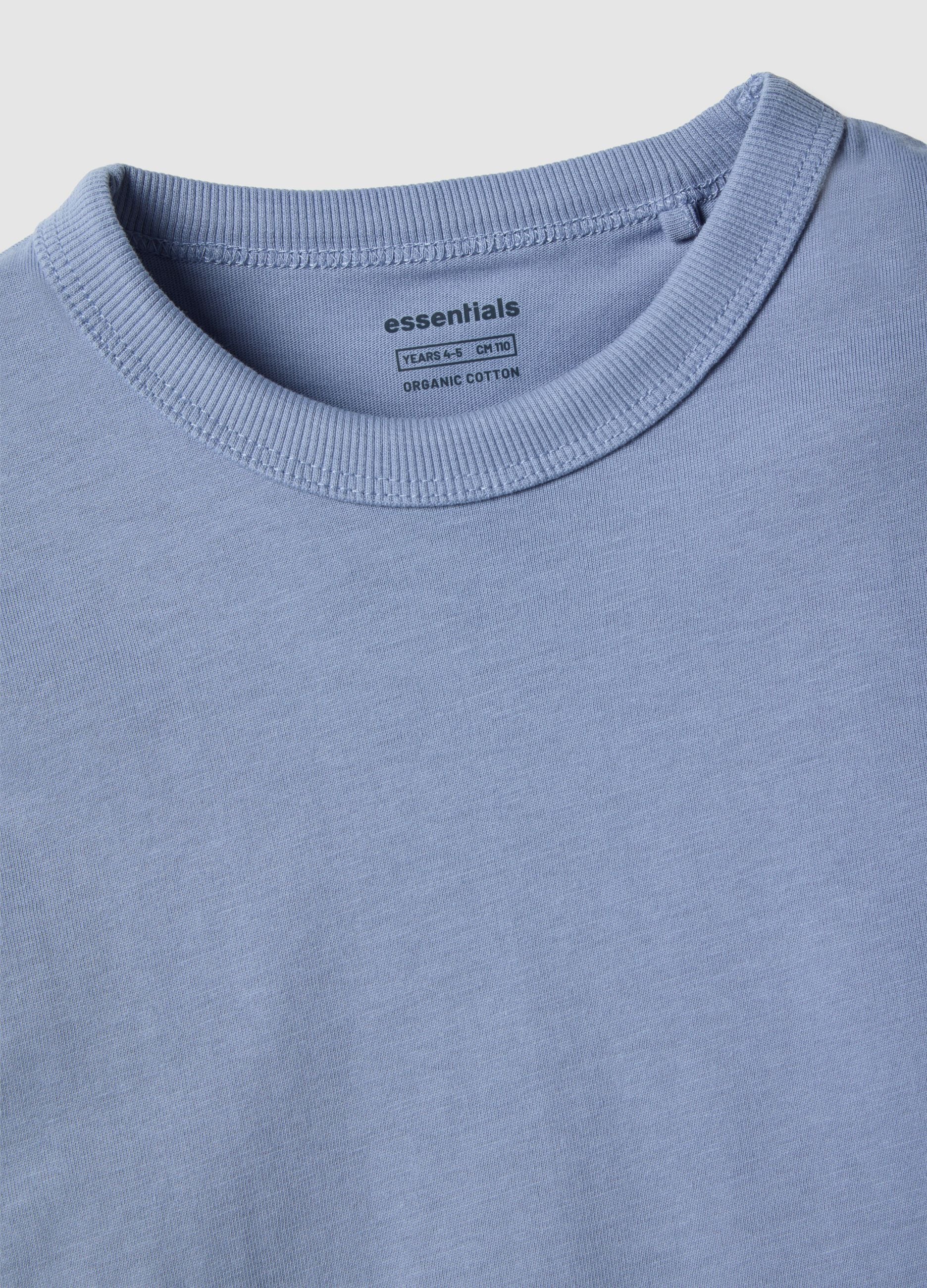 Kids' blue crew neck t-shirt in pure cotton regular fit