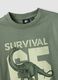 Kids' green pure cotton oversized fit t-shirt with print_2