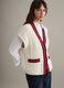 Multicolour pure cotton oversize fit deep V-neck waistcoat_0