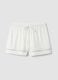 White stretchy viscose blend pyjama shorts regular fit_4