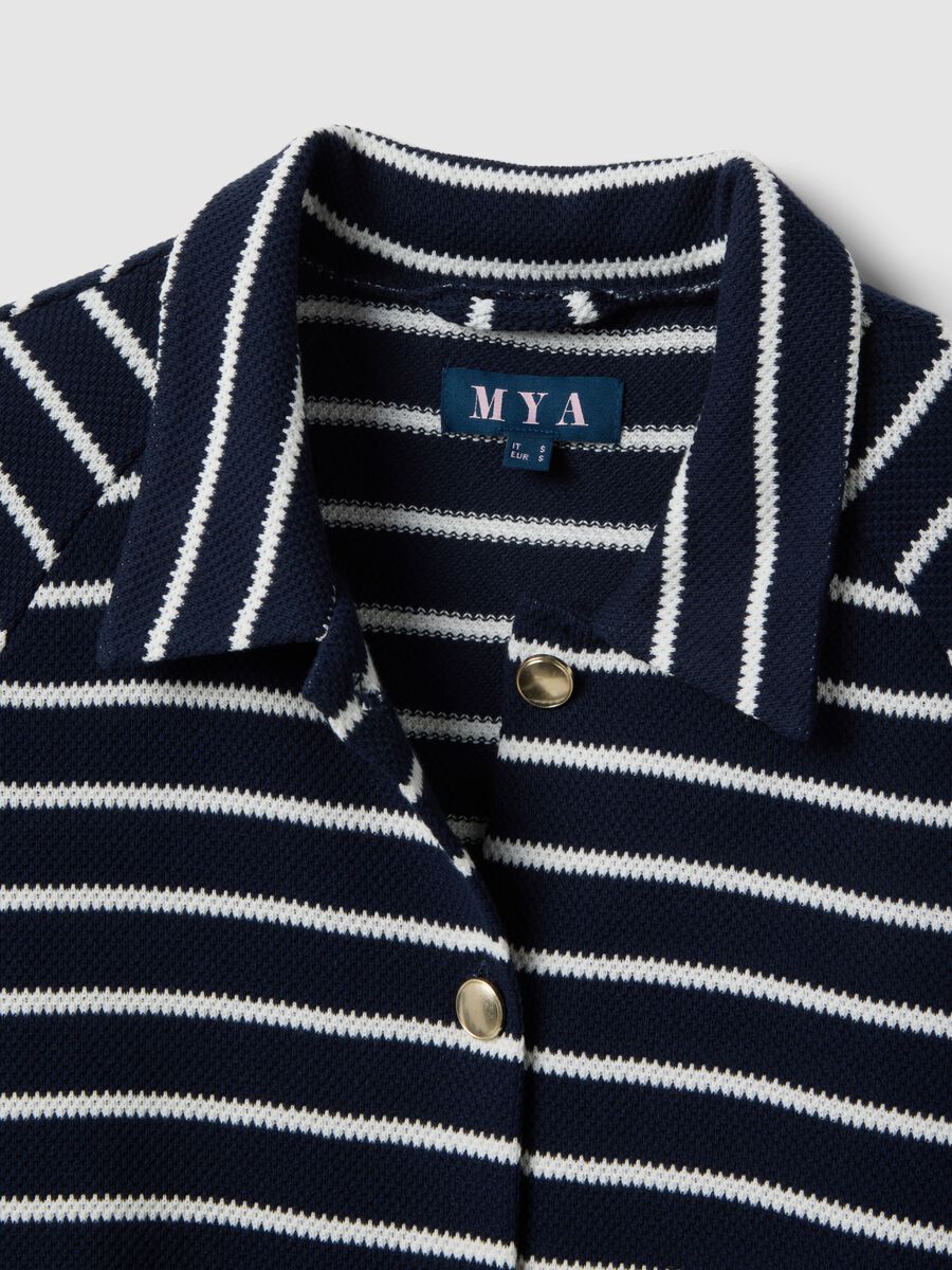 Multicolour striped cotton blend polo, regular fit_5
