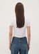 White stretch cotton T-shirt with Sakura print, regular fit_3