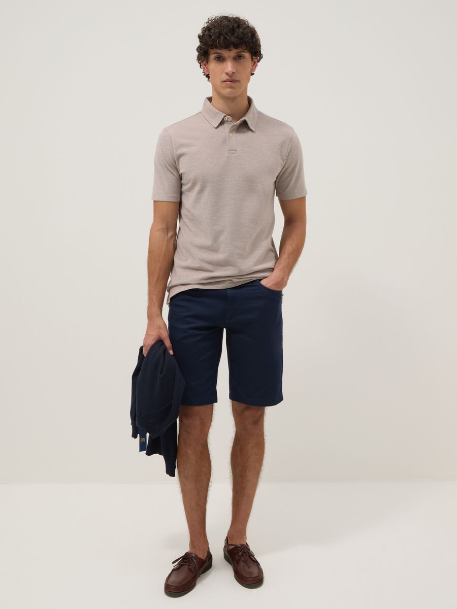 Pink short-sleeve polo shirt in pure cotton_2