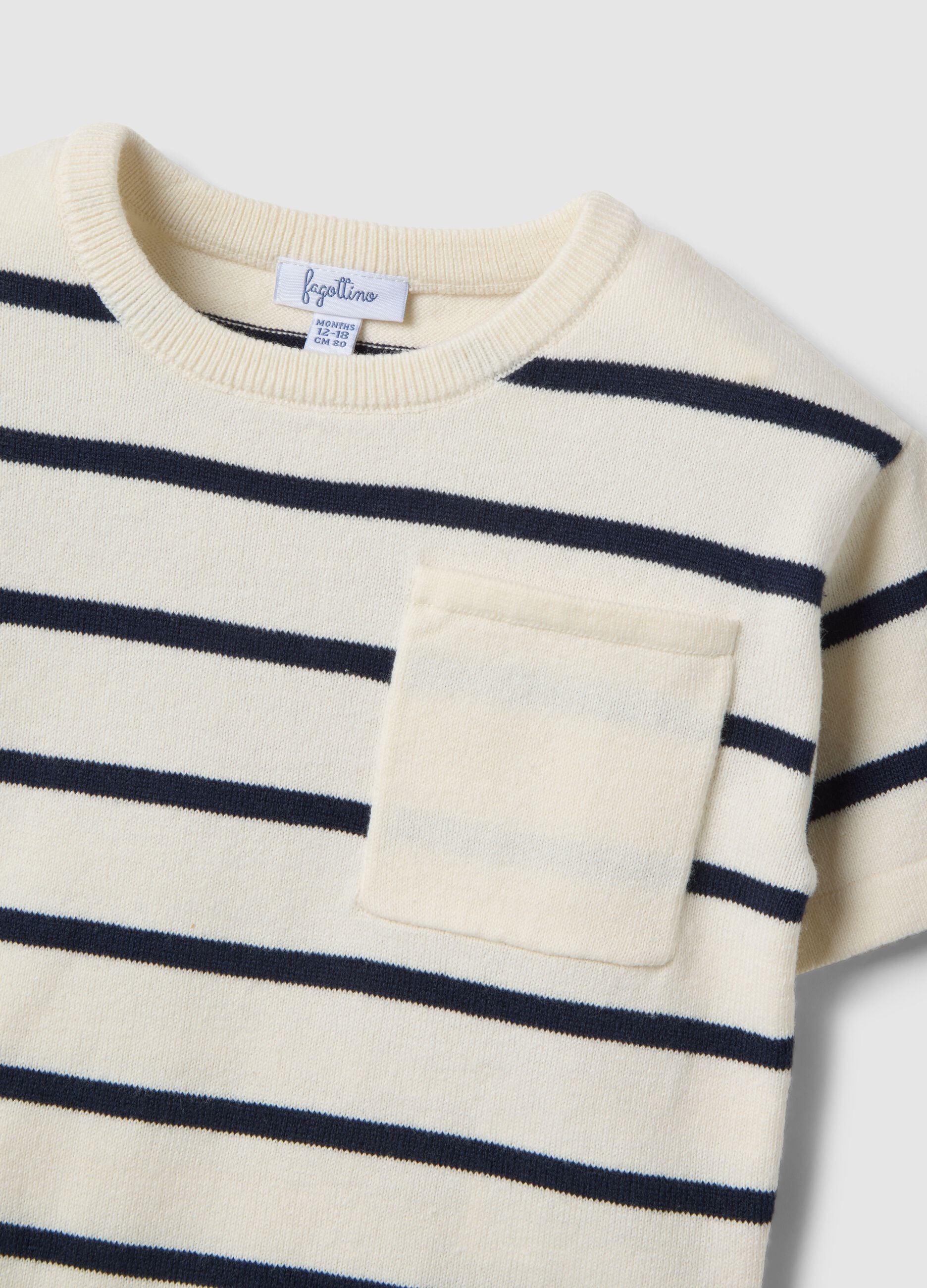 Children's regular fit multicoloured striped pure cotton t-shirt