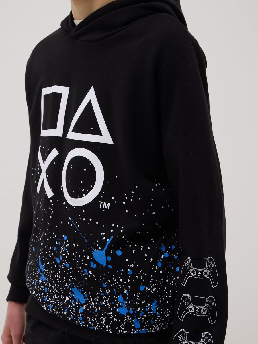 Felpa in misto cotone nero da bambino con stampa Playstation_1