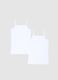 Two-pack of girls' regular fit white stretch cotton vests_1