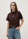 Brown pure cotton regular fit t-shirt with print_2
