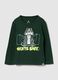 Green Cotton Long Sleeve T-Shirt_0