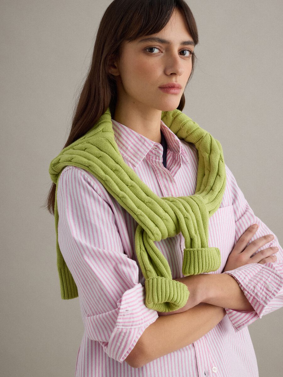 Multicolour striped pure cotton long-sleeve shirt, regular fit_0