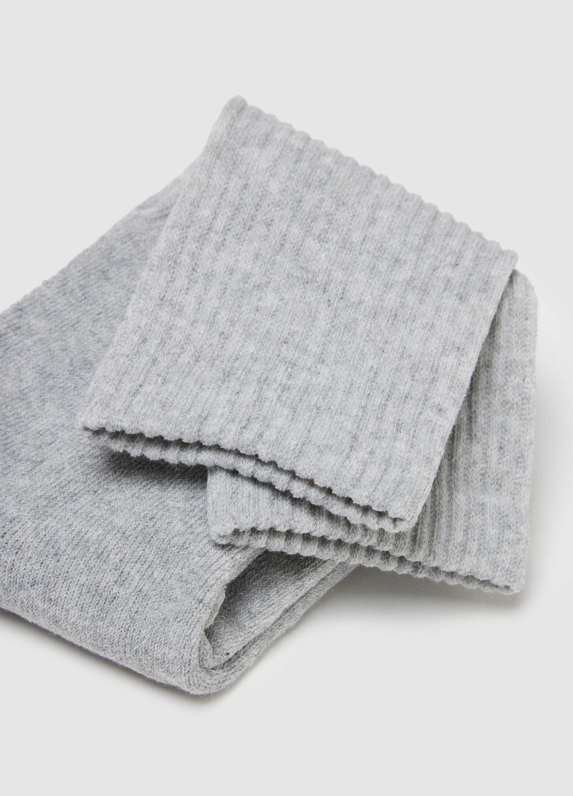Tripack of grey sports socks in stretch cotton