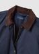 Blue cotton-blend jacket regular fit with contrasting collar_5