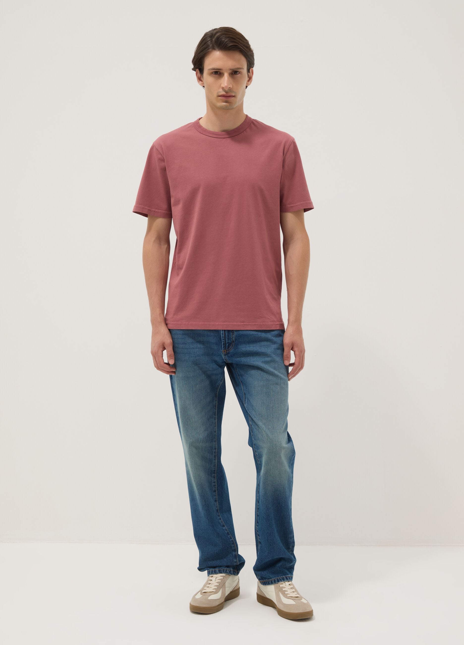 Pink pure cotton relaxed-fit T-shirt