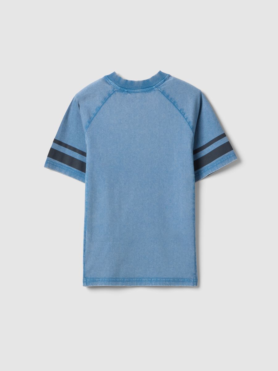 Boys' blue pure cotton regular fit t-shirt with print_4