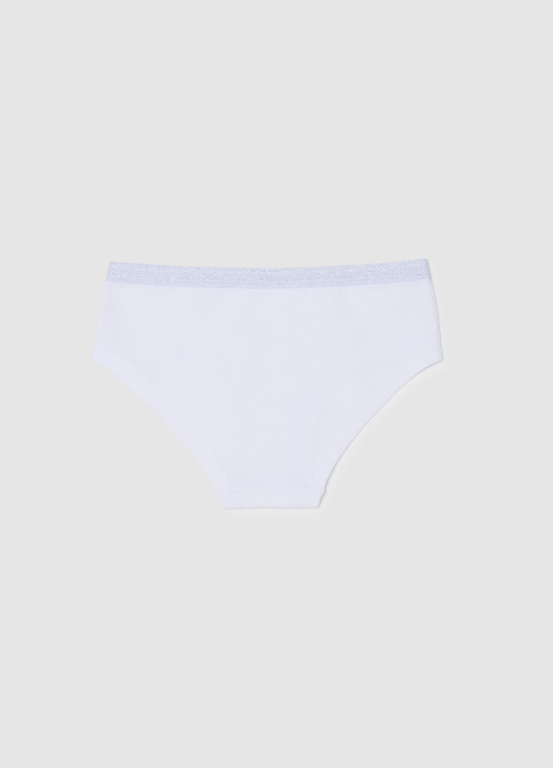 White stretch cotton panties for girls