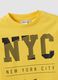 T-shirt gialla in puro cotone con stampa NYC per bambino_2