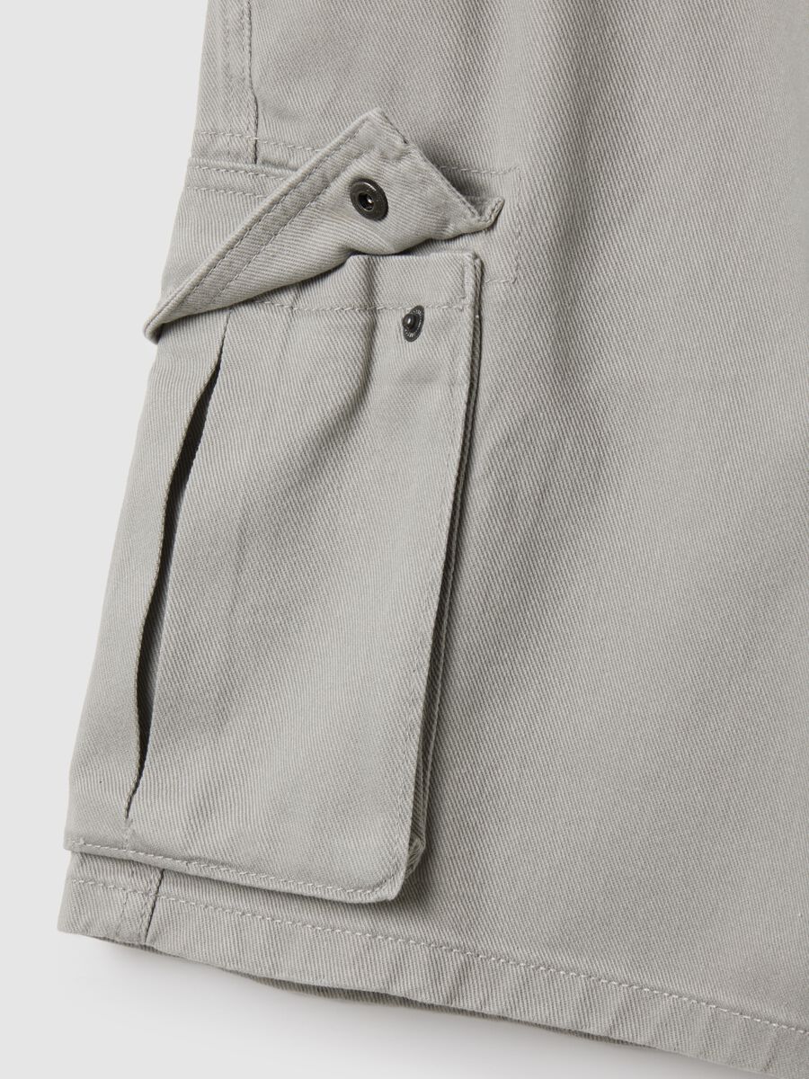 Men's grey pure cotton regular fit shorts_5