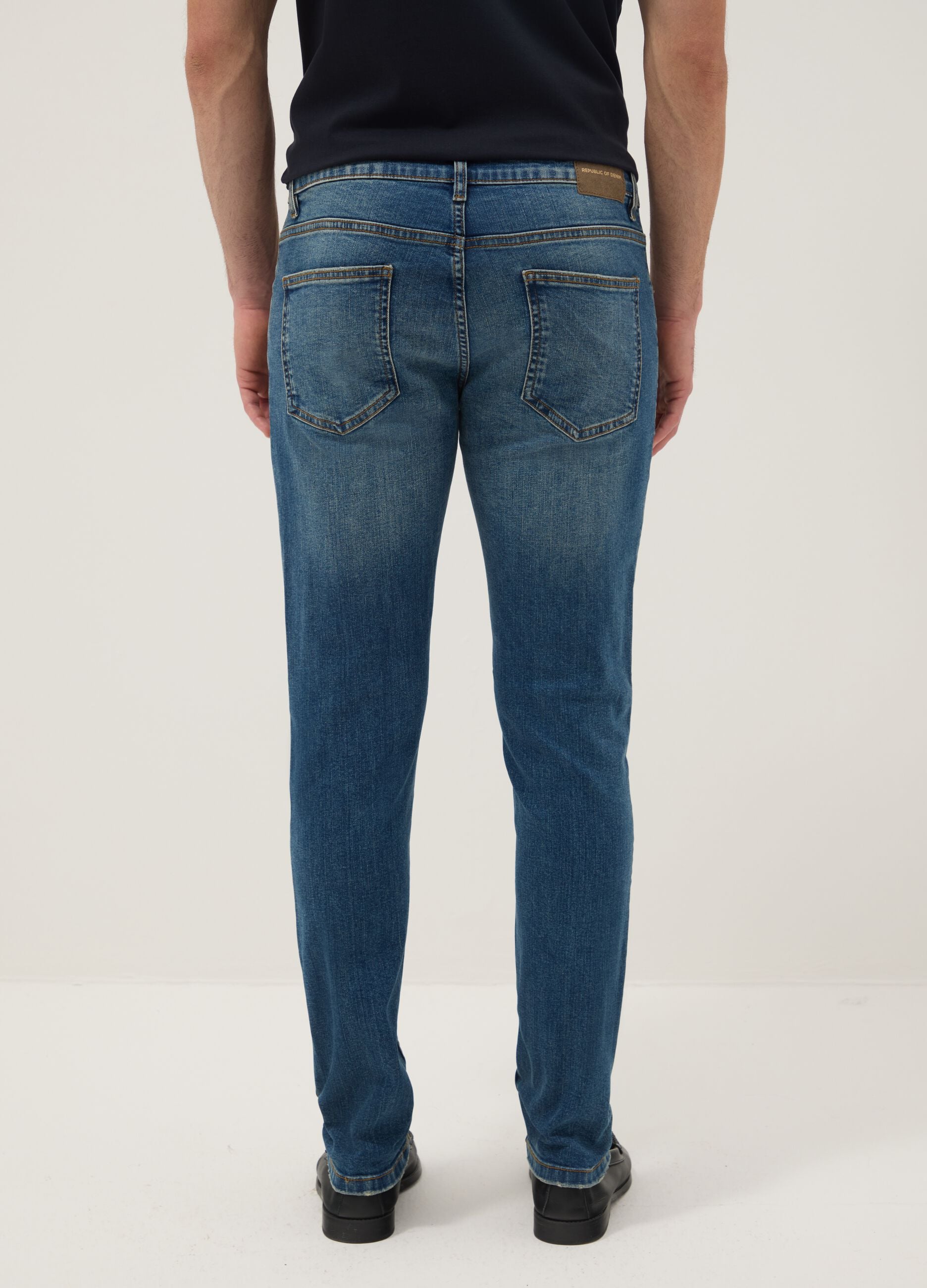 Skinny fit blue stretch cotton jeans