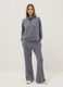 Grey regular fit modal blend sweatshirt with half zip_1