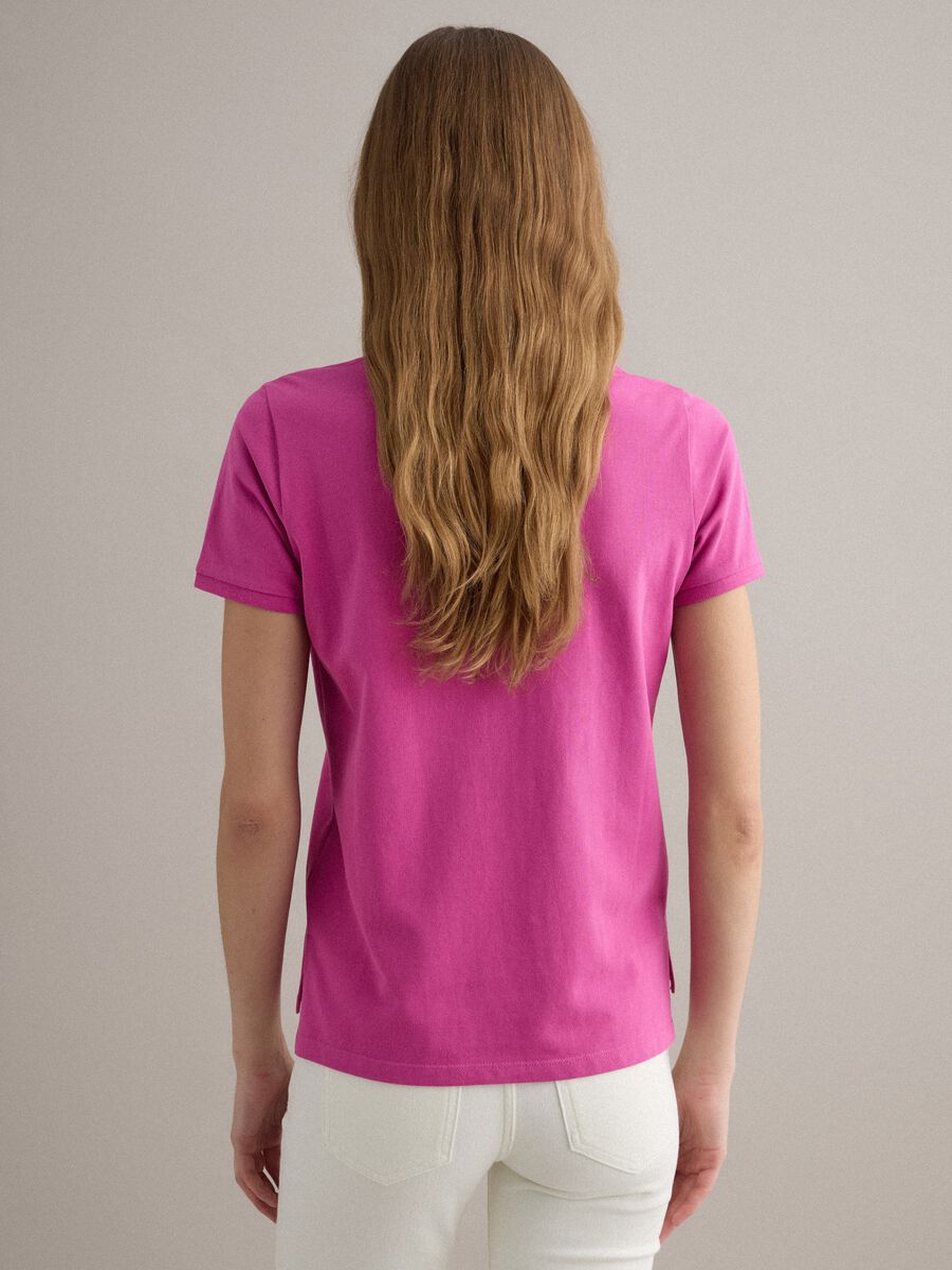Pink organic cotton polo shirt, regular fit_3