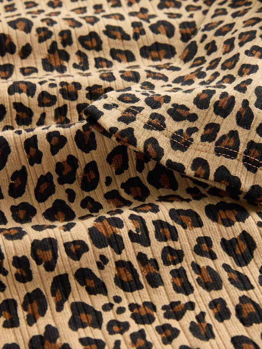 Brown Leopard Cotton Long Sleeve Top_4