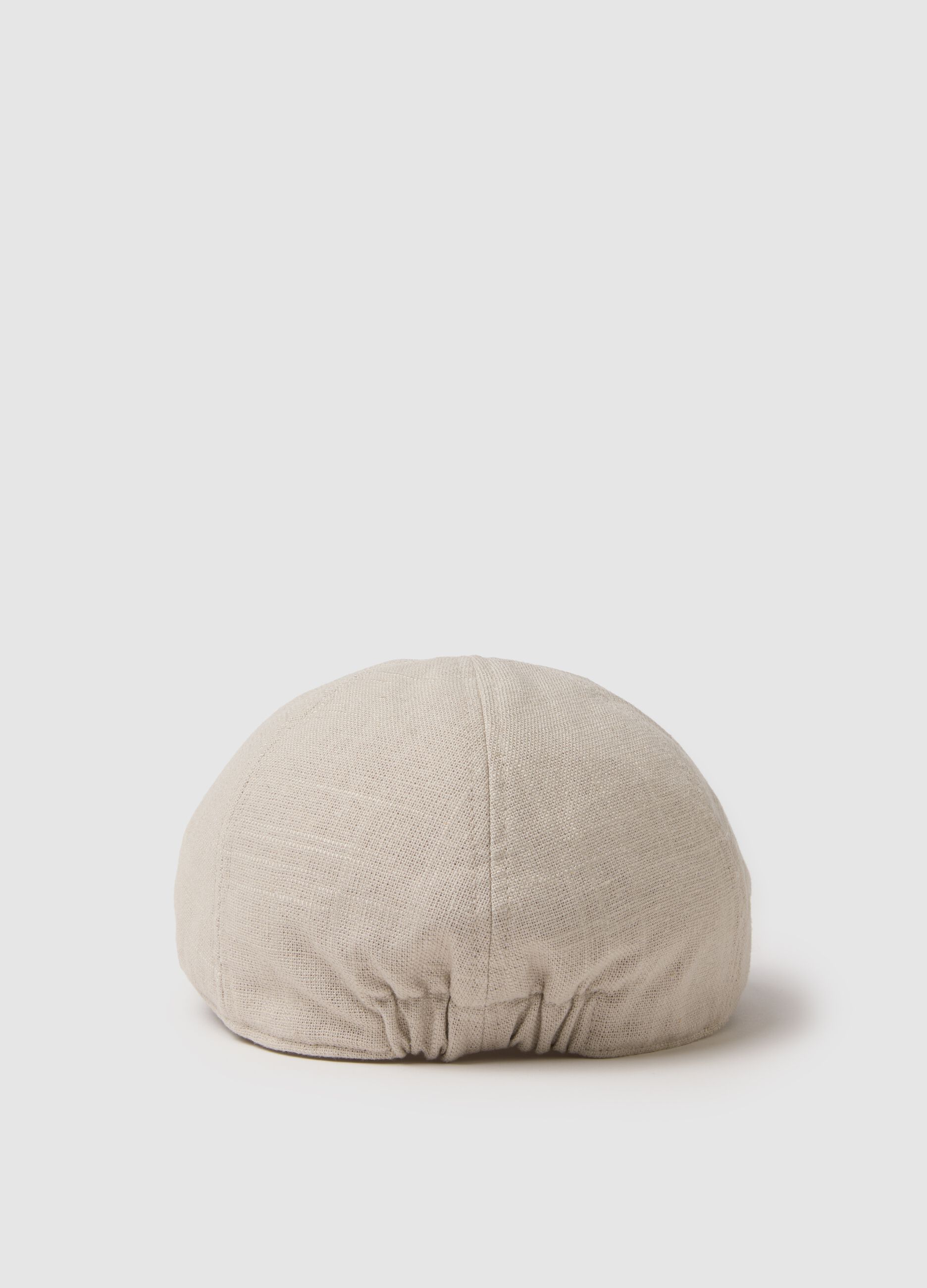 Flat cap in mixed Lyocell, viscose and beige linen