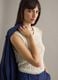 White cotton blend tank top regular fit with mesh texture_0