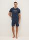 Short pyjamas in pure blue cotton regular fit with print_0