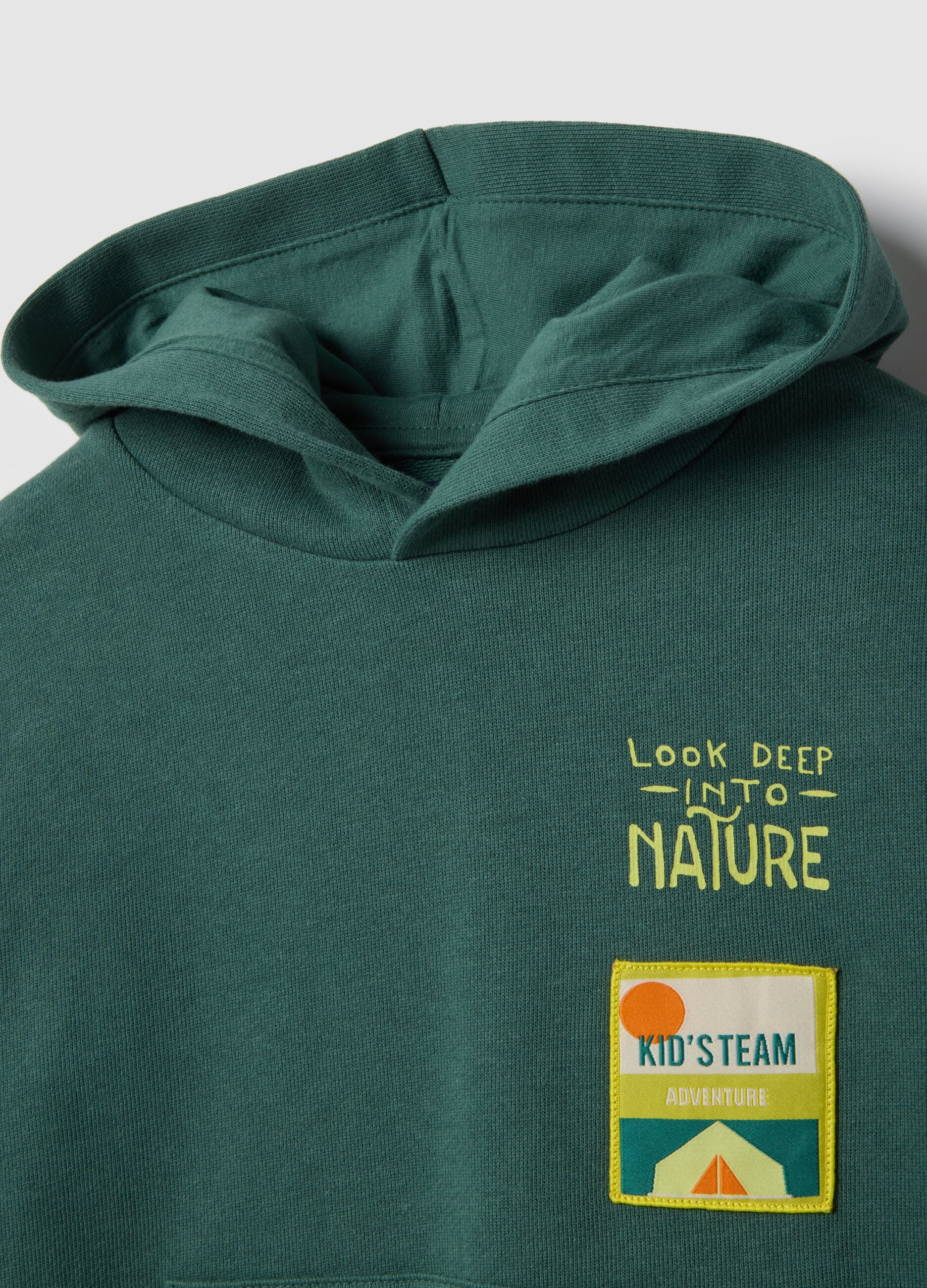 Children's green cotton blend regular fit jogging set