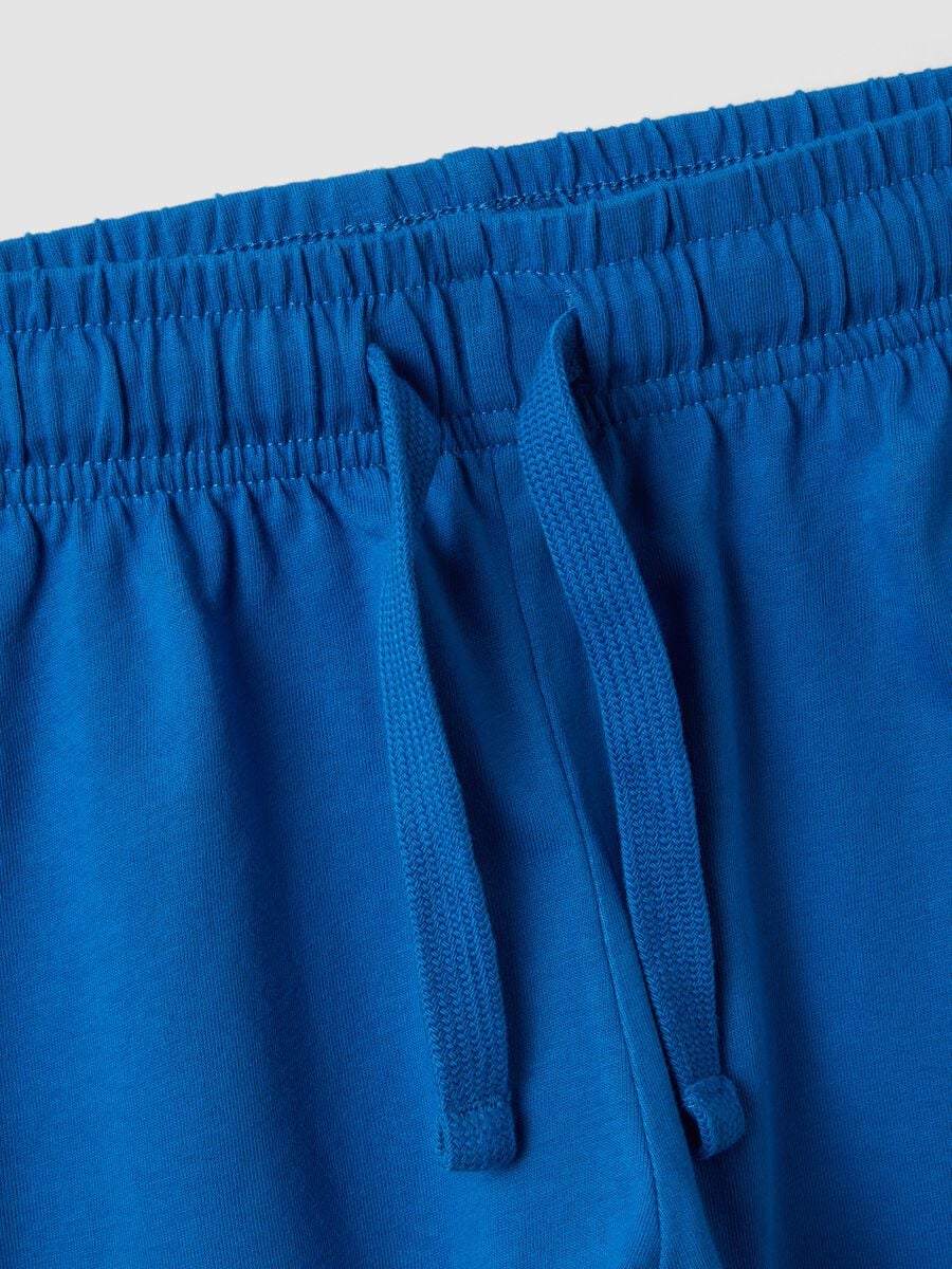 Blue organic cotton shorts with elasticated waist_2