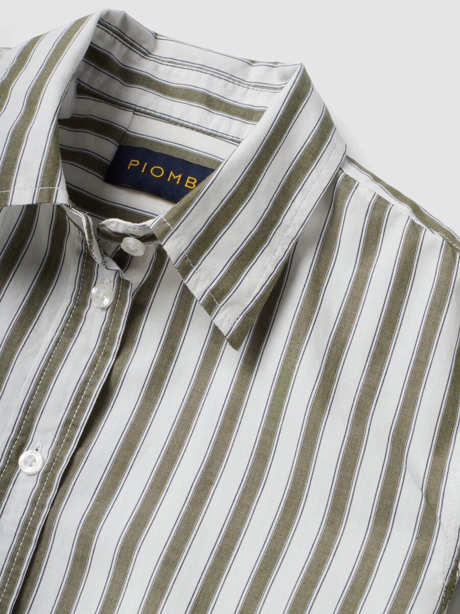 White poplin shirt with green stripes, regular fit_2