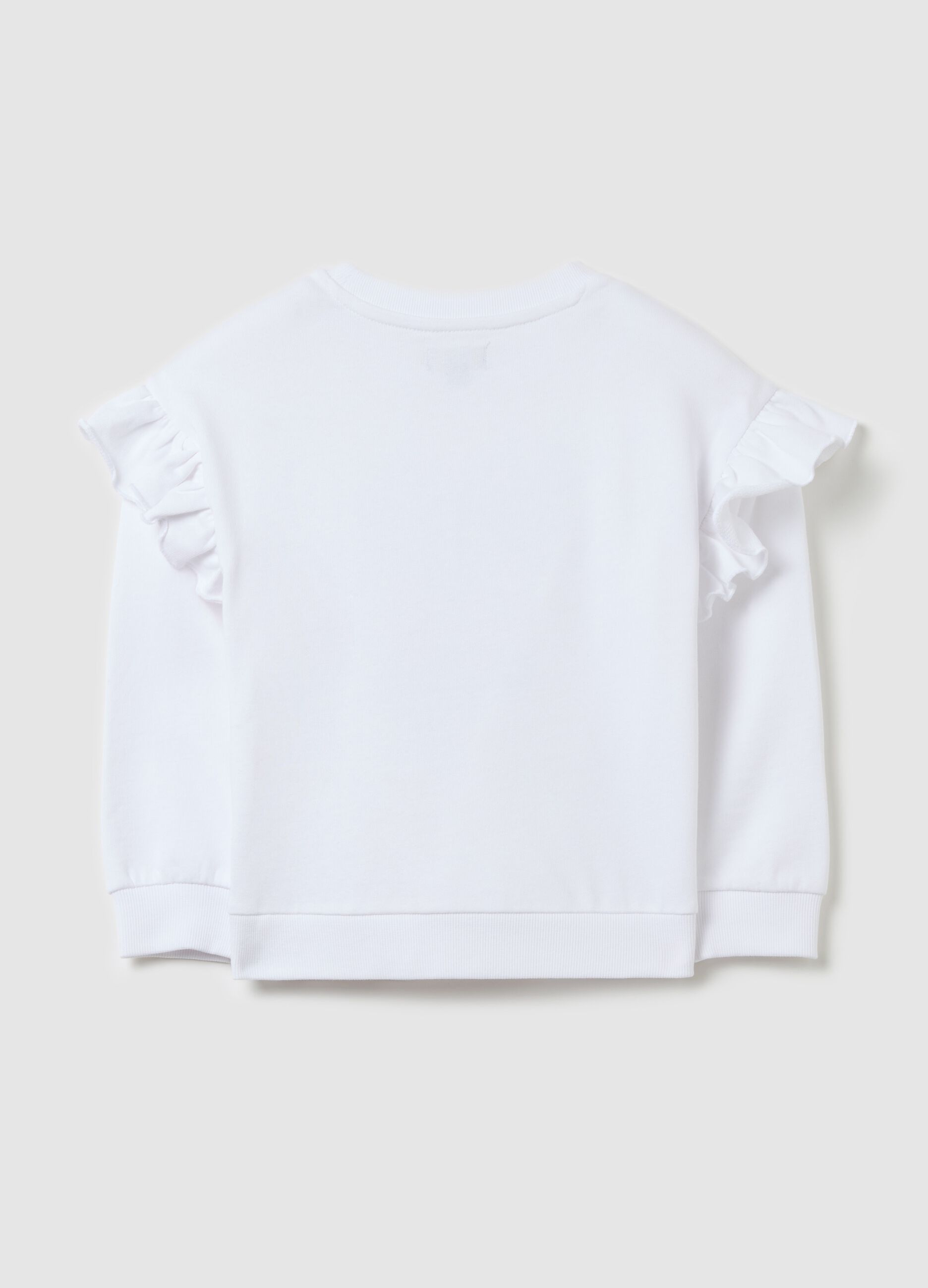 Sweatshirt with flounce and "I love you cherry much&rdquo; print