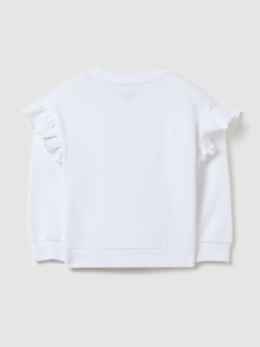 Sweatshirt with flounce and "I love you cherry much&rdquo; print_1