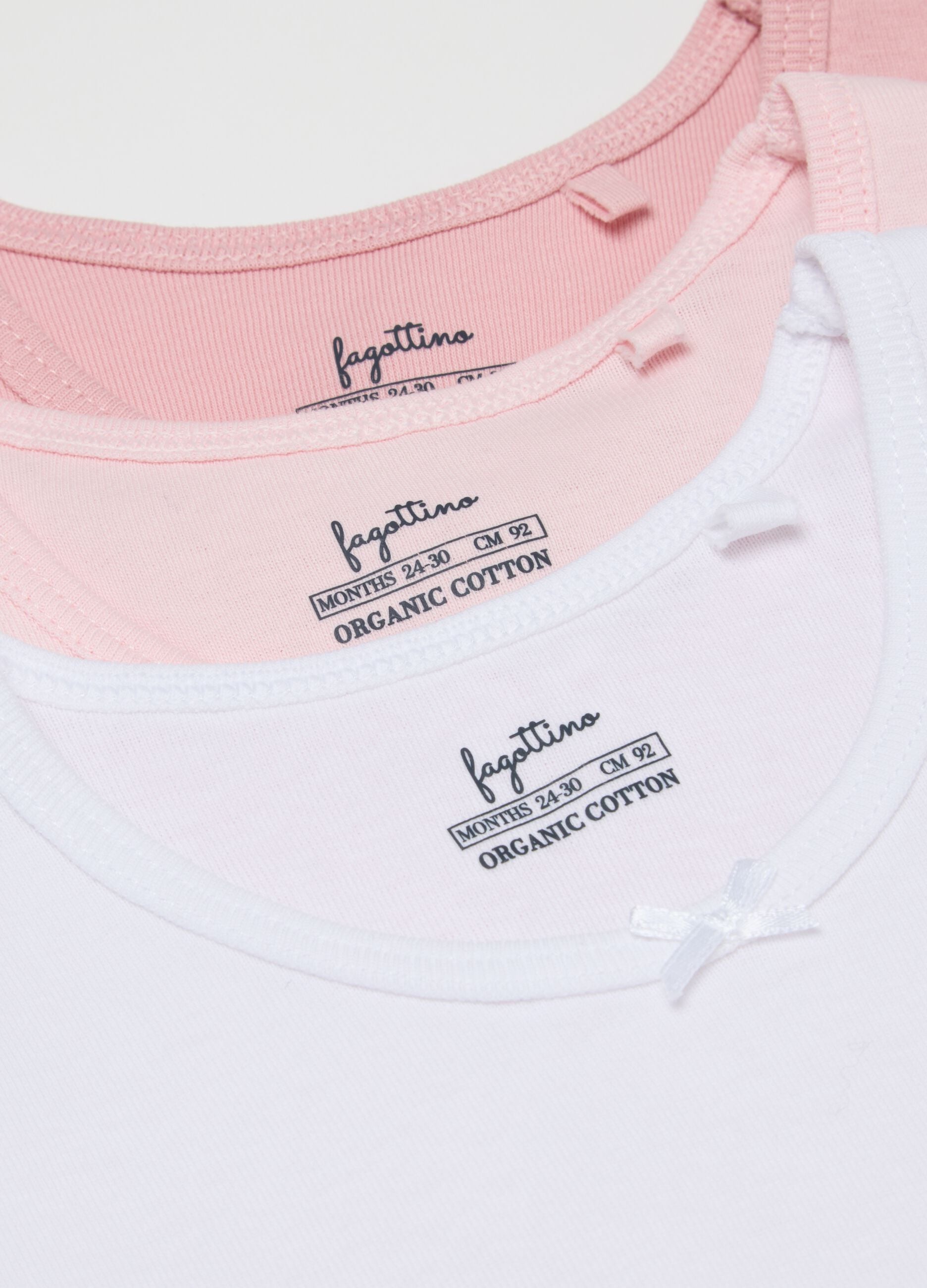 Tripack canottiere multicolor da neonato in puro cotone